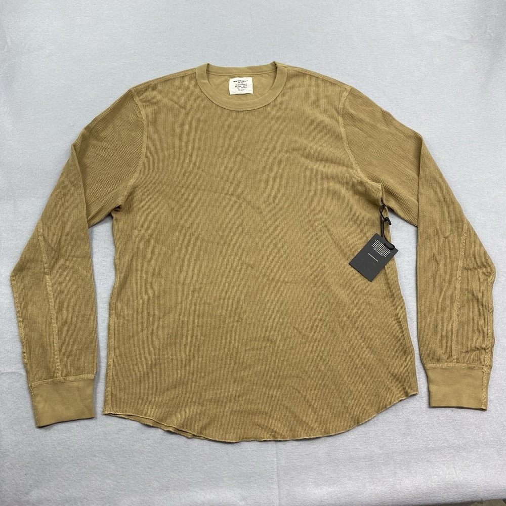 Buck Mason Shirt Mens Large Mustard Venice wash Vintage Thermal Surplus Tee